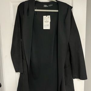 Zara black hoodie jacket